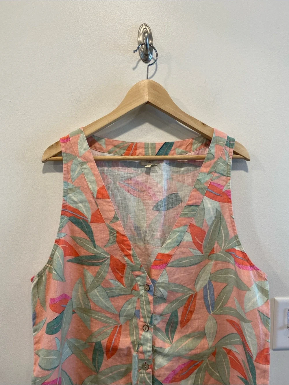 Faherty Alston dress 100% linen women’s size XL floral resort mini breathable